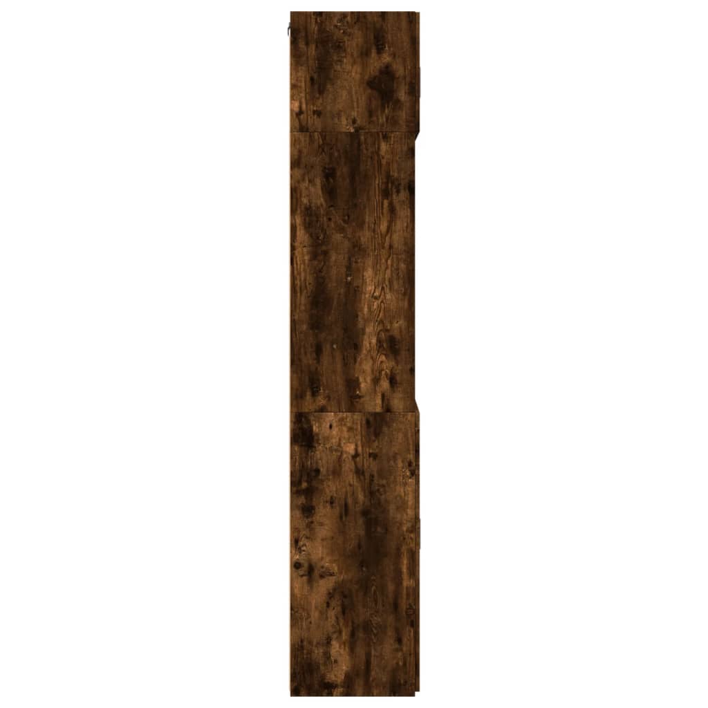 vidaXL Storage Cabinet Smoked Oak 80x42,5x225 cm Engineered Wood