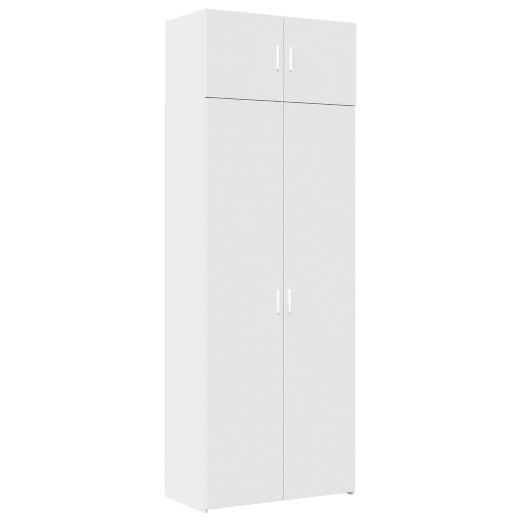vidaXL Storage Cabinet White 80x42.5x225 cm Engineered Wood