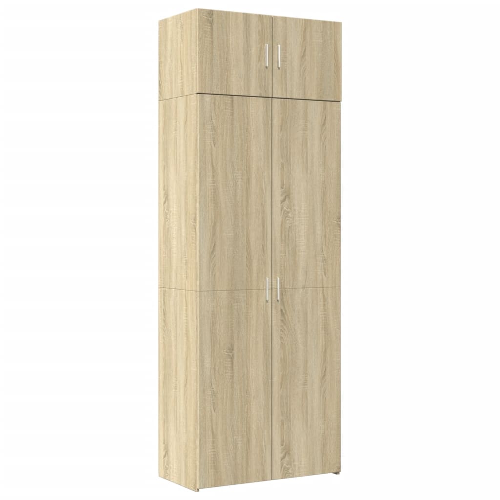 vidaXL Storage Cabinet Sonoma Oak 80x42.5x225 cm Engineered Wood