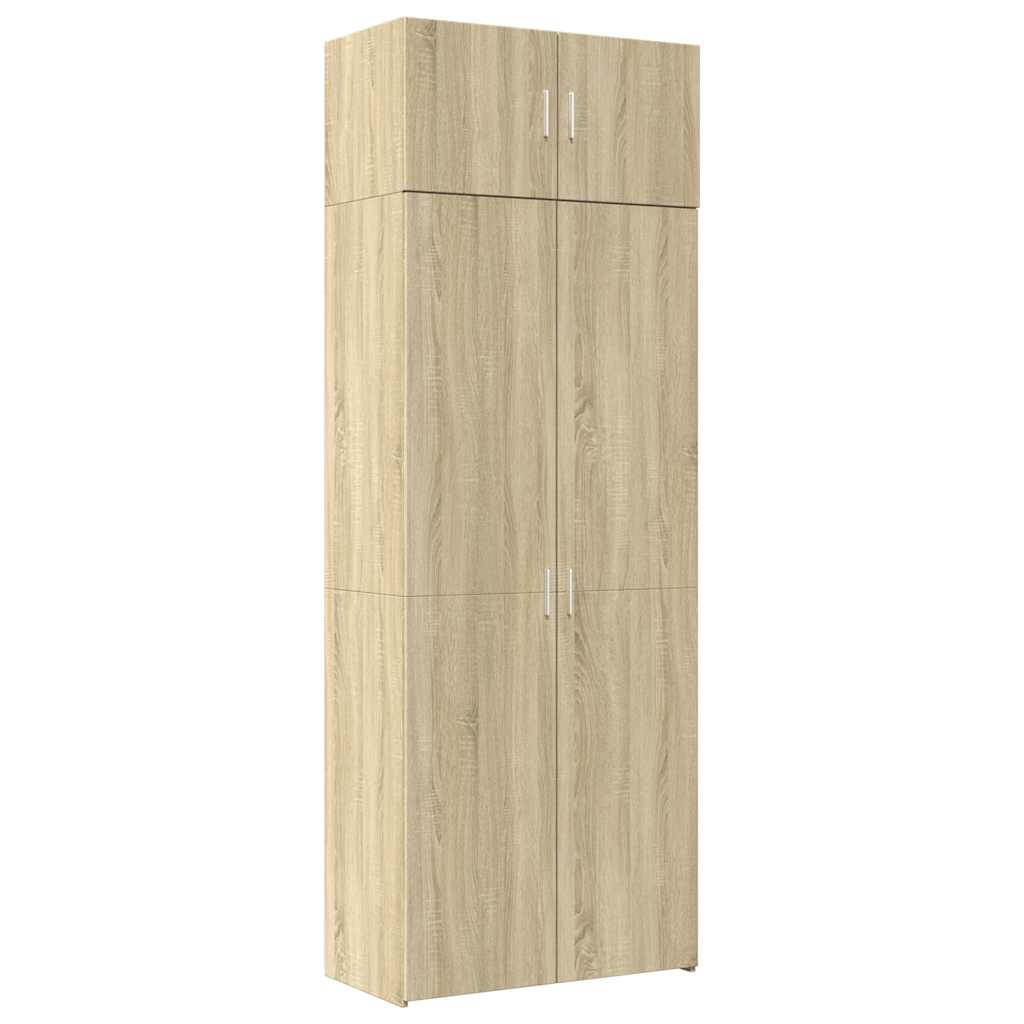 vidaXL Storage Cabinet Sonoma Oak 80x42,5x225 cm Engineered Wood
