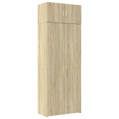 vidaXL Storage Cabinet Sonoma Oak 80x42,5x225 cm Engineered Wood