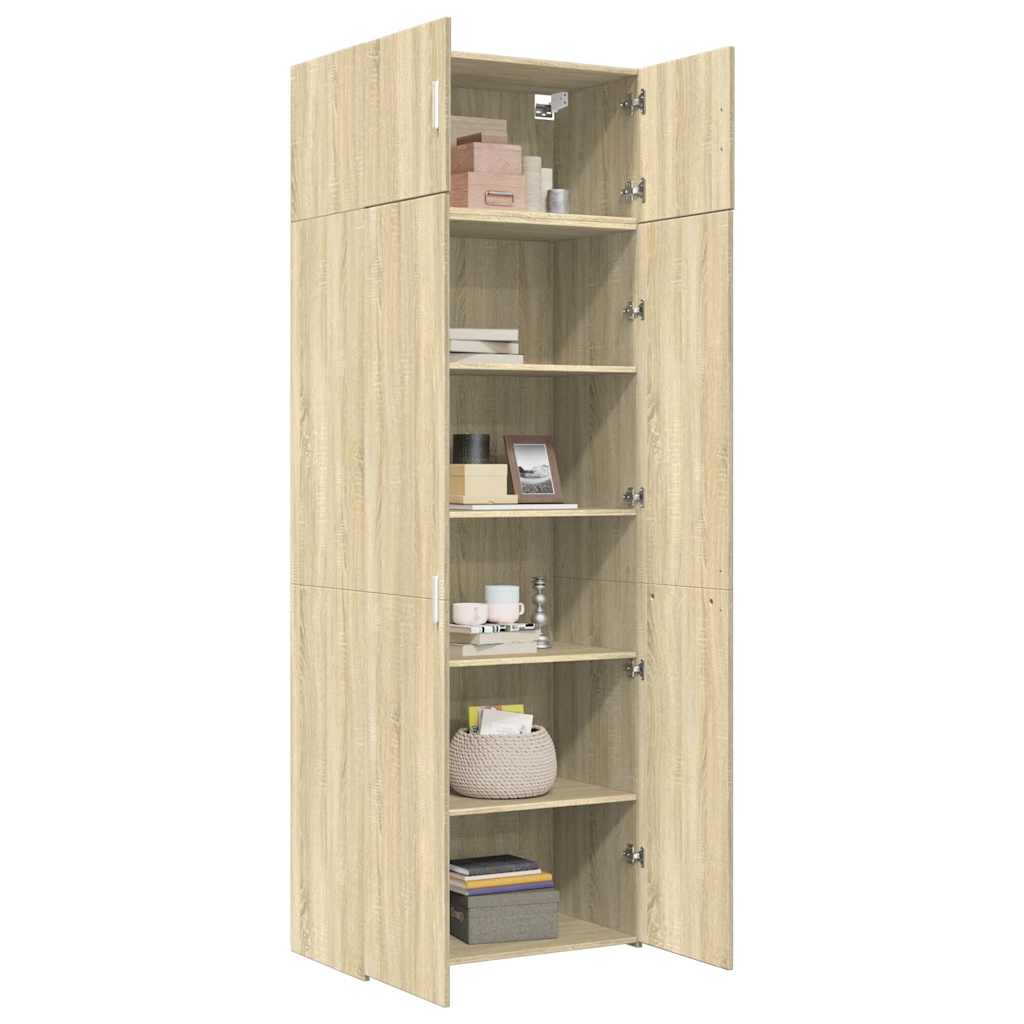 vidaXL Storage Cabinet Sonoma Oak 80x42,5x225 cm Engineered Wood