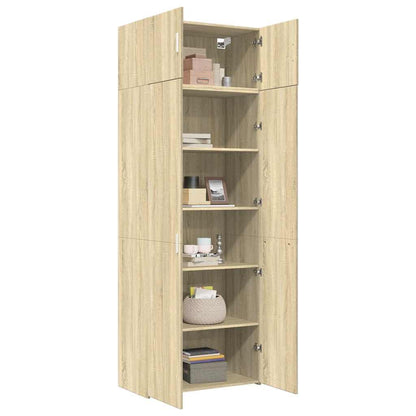 vidaXL Storage Cabinet Sonoma Oak 80x42,5x225 cm Engineered Wood
