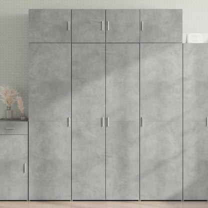 vidaXL Storage Cabinet Concrete Grey 80x42,5x225 cm Engineered Wood