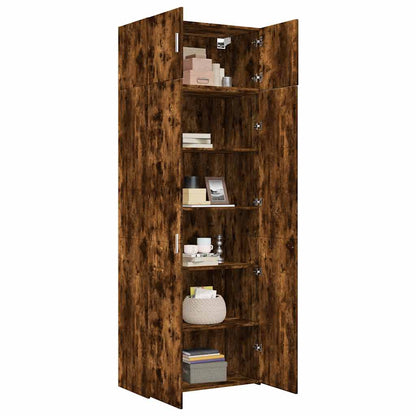 vidaXL Storage Cabinet Smoked Oak 80x42,5x225 cm Engineered Wood