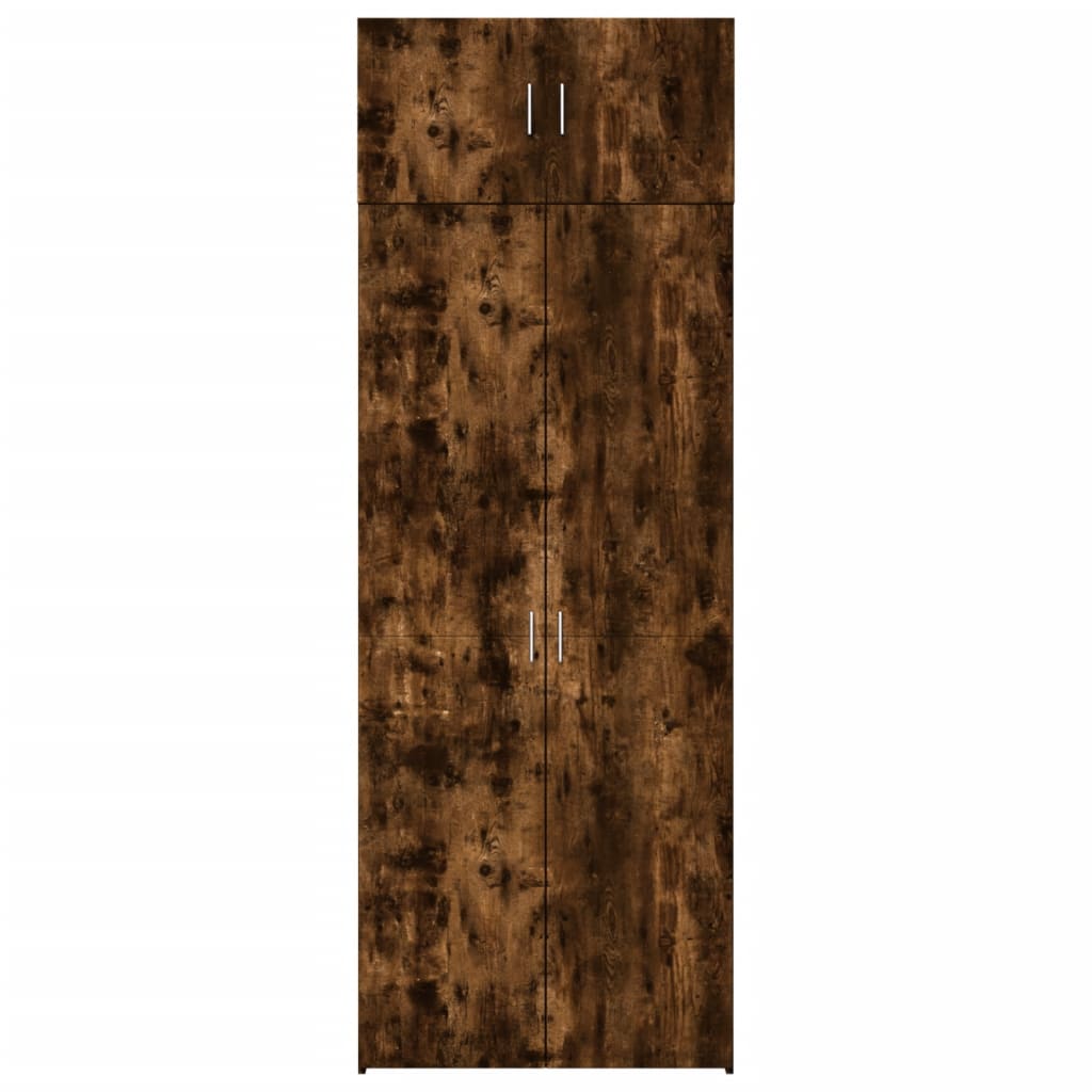 vidaXL Storage Cabinet Smoked Oak 80x42.5x225 cm Engineered Wood