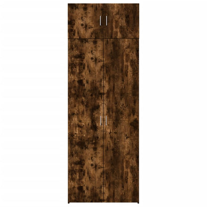 vidaXL Storage Cabinet Smoked Oak 80x42.5x225 cm Engineered Wood