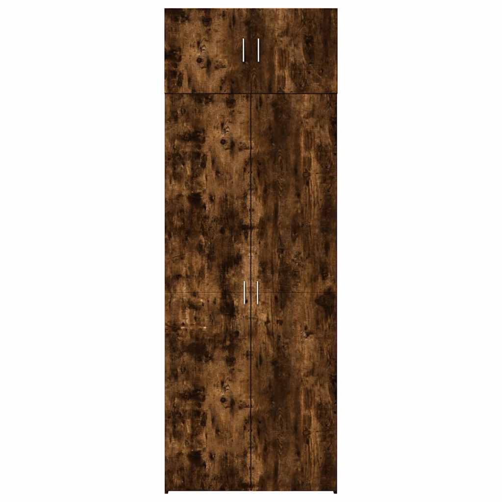 vidaXL Storage Cabinet Smoked Oak 80x42,5x225 cm Engineered Wood