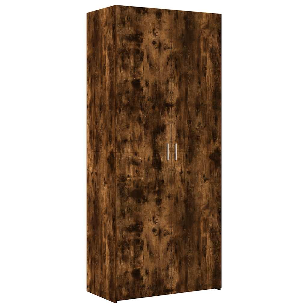 vidaXL Storage Cabinet Smoked Oak 80x42,5x225 cm Engineered Wood