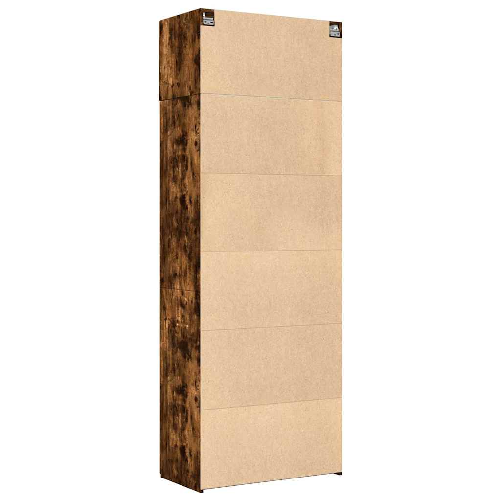 vidaXL Storage Cabinet Smoked Oak 80x42,5x225 cm Engineered Wood