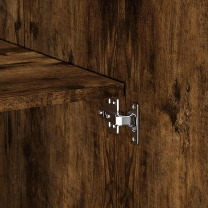 vidaXL Storage Cabinet Smoked Oak 80x42,5x225 cm Engineered Wood