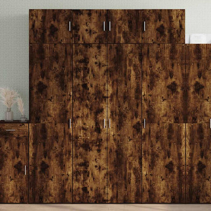 vidaXL Storage Cabinet Smoked Oak 80x42,5x225 cm Engineered Wood