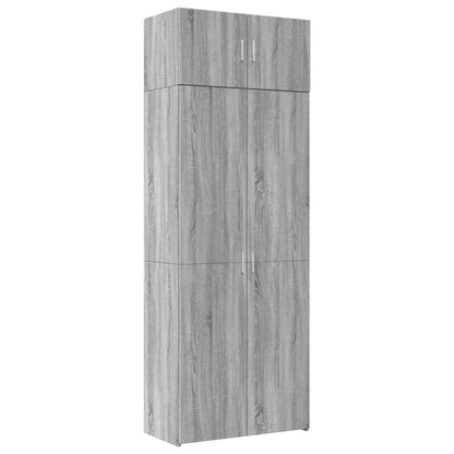 vidaXL Storage Cabinet Grey Sonoma 80x42.5x225 cm Engineered Wood
