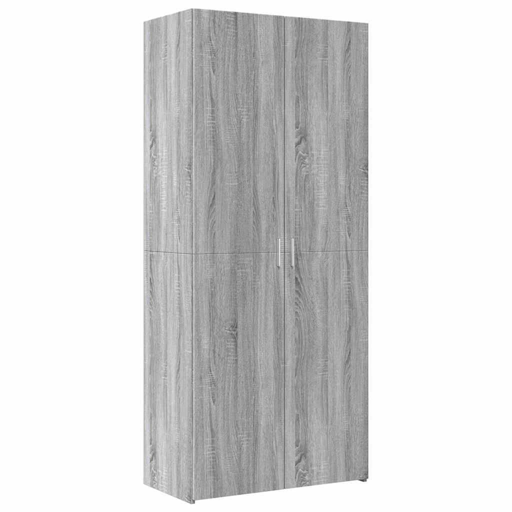 vidaXL Storage Cabinet Grey Sonoma 80x42,5x225 cm Engineered Wood