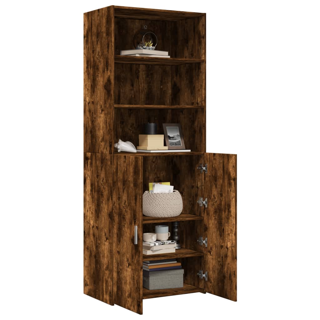 vidaXL Highboard Smoked Oak 70x42.5x185 cm Engineered Wood