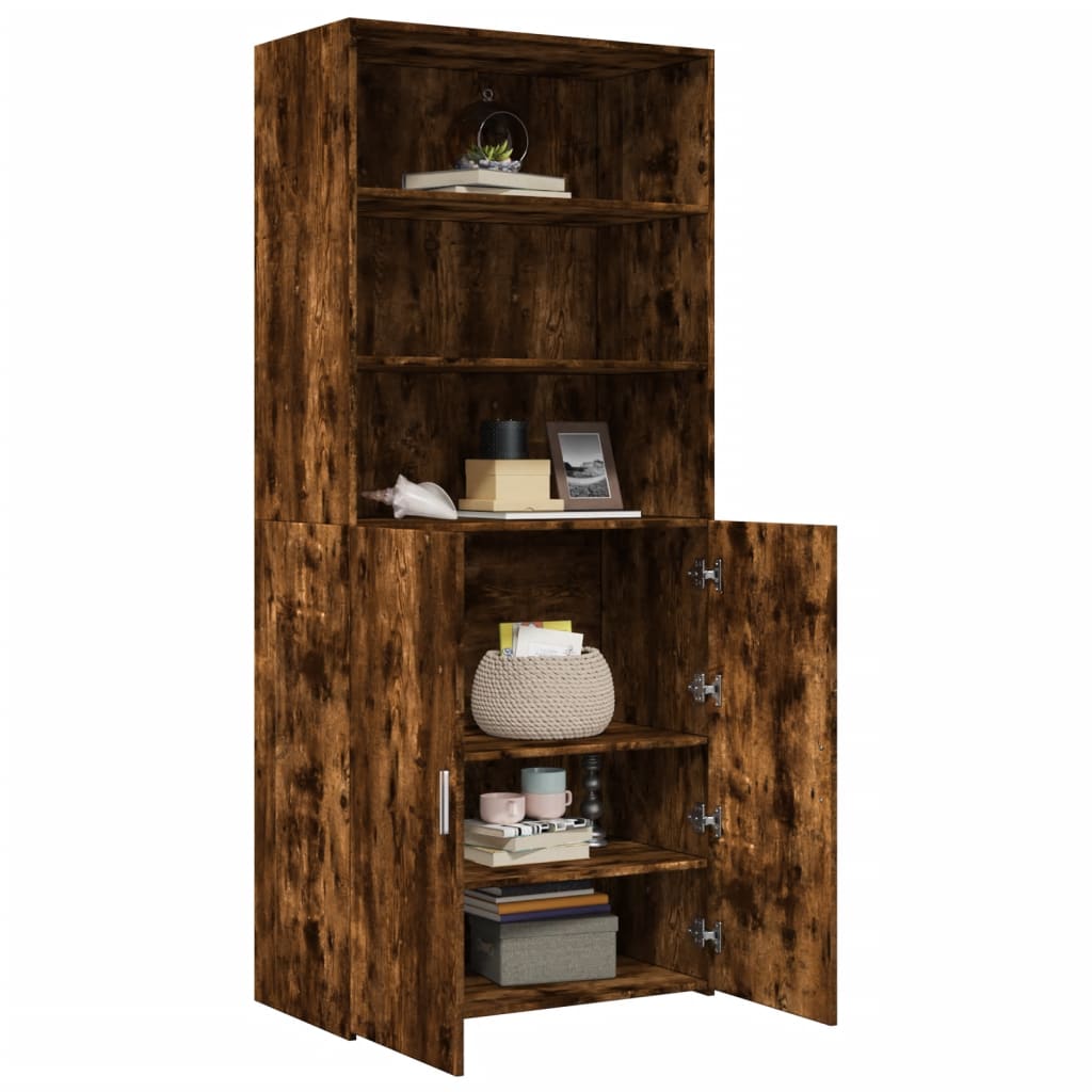 vidaXL Highboard Smoked Oak 80x42.5x185 cm Engineered Wood