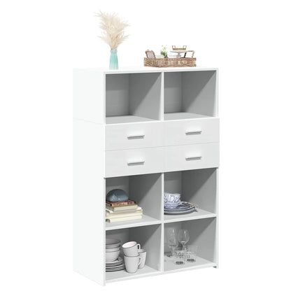 vidaXL Highboard White 80x42,5x124 cm Engineered Wood