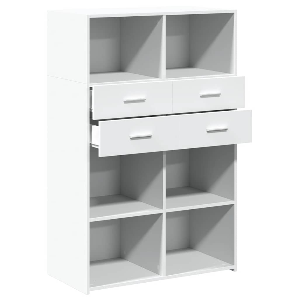 vidaXL Highboard White 80x42,5x124 cm Engineered Wood