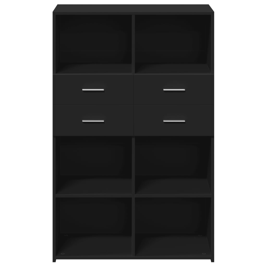 vidaXL Highboard | Black | Engineered wood | 124 cm tall, 80 cm wide | Highboard