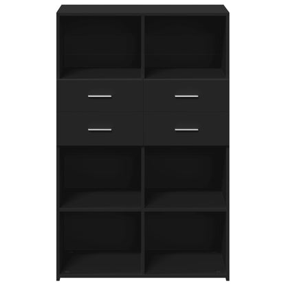 vidaXL Highboard | Black | Engineered wood | 124 cm tall, 80 cm wide | Highboard