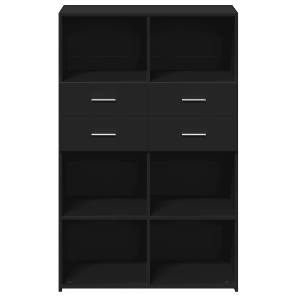 vidaXL Highboard Black 80x42,5x124 cm Engineered Wood