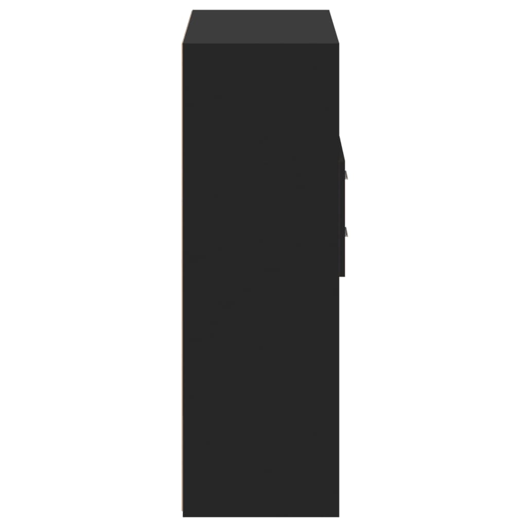 vidaXL Highboard | Black | Engineered wood | 124 cm tall, 80 cm wide | Highboard