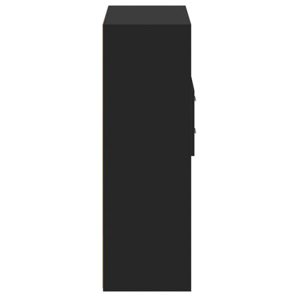 vidaXL Highboard | Black | Engineered wood | 124 cm tall, 80 cm wide | Highboard