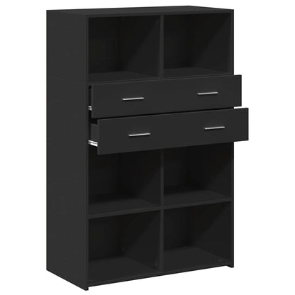 vidaXL Highboard Black 80x42,5x124 cm Engineered Wood