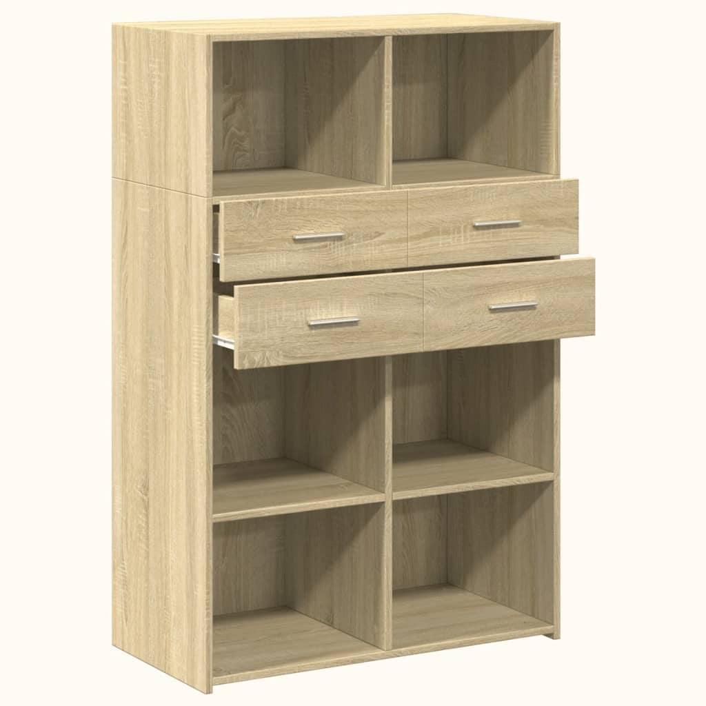 vidaXL Highboard Sonoma Oak 80x42,5x124 cm Engineered Wood