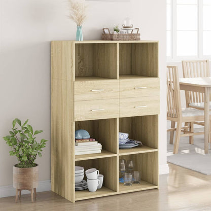 vidaXL Highboard Sonoma Oak 80x42,5x124 cm Engineered Wood