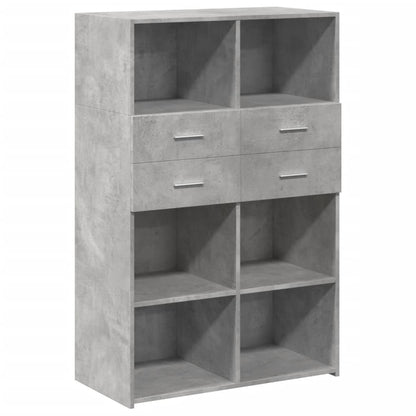 vidaXL Highboard Concrete Grey 80x42.5x124 cm Engineered Wood