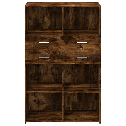 vidaXL Highboard Smoked Oak 80x42,5x124 cm Engineered Wood