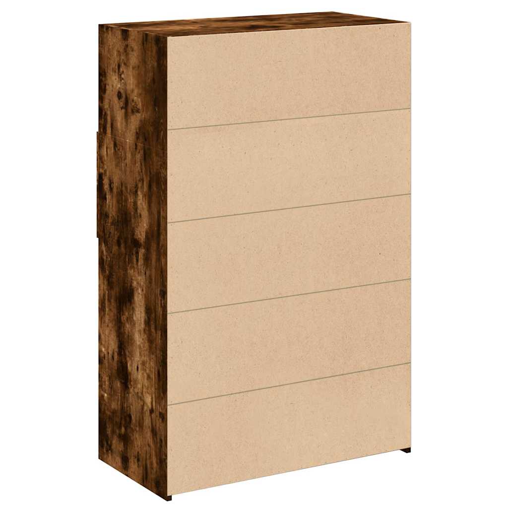vidaXL Highboard Smoked Oak 80x42,5x124 cm Engineered Wood