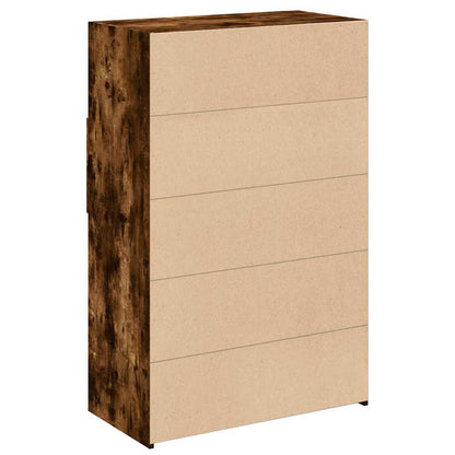vidaXL Highboard Smoked Oak 80x42,5x124 cm Engineered Wood