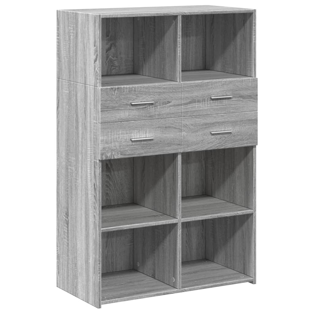 vidaXL Highboard Grey Sonoma 80x42,5x124 cm Engineered Wood