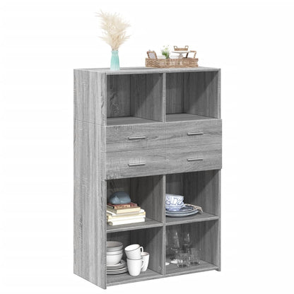 vidaXL Highboard Grey Sonoma 80x42.5x124 cm Engineered Wood