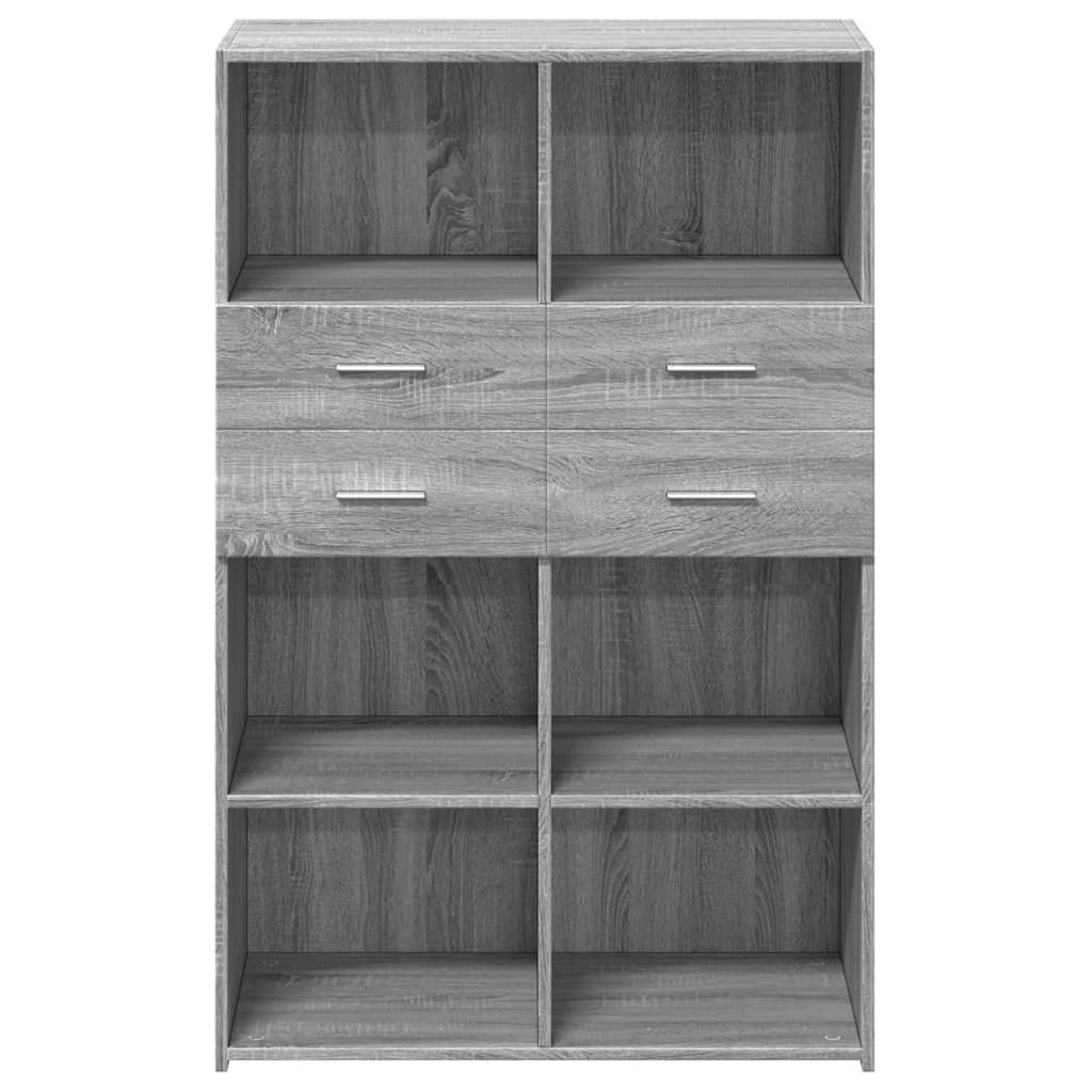 vidaXL Highboard Grey Sonoma 80x42,5x124 cm Engineered Wood
