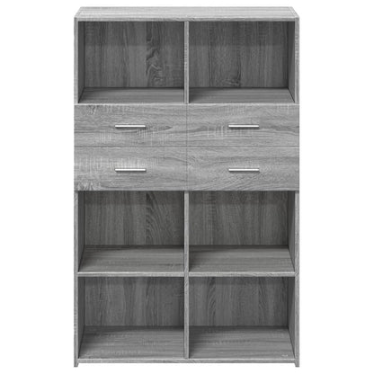 vidaXL Highboard Grey Sonoma 80x42,5x124 cm Engineered Wood