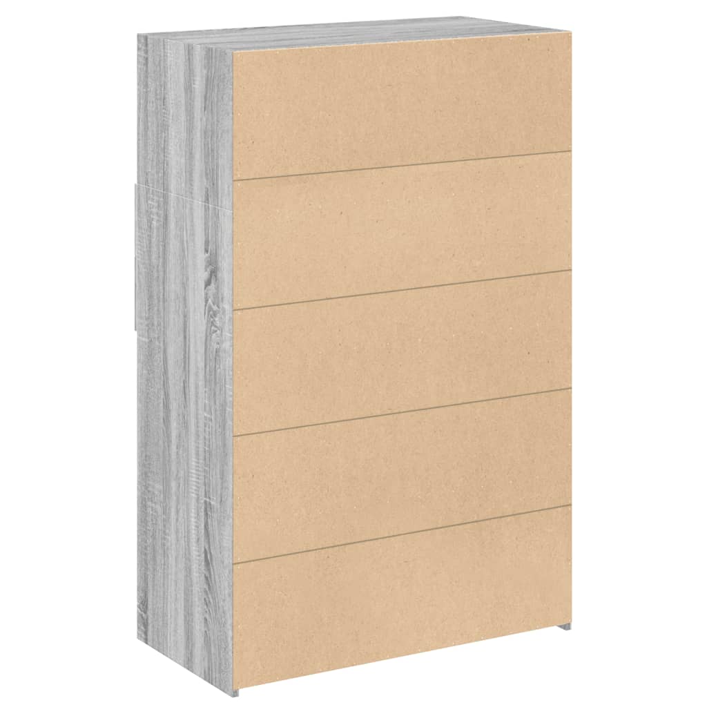 vidaXL Highboard Grey Sonoma 80x42,5x124 cm Engineered Wood