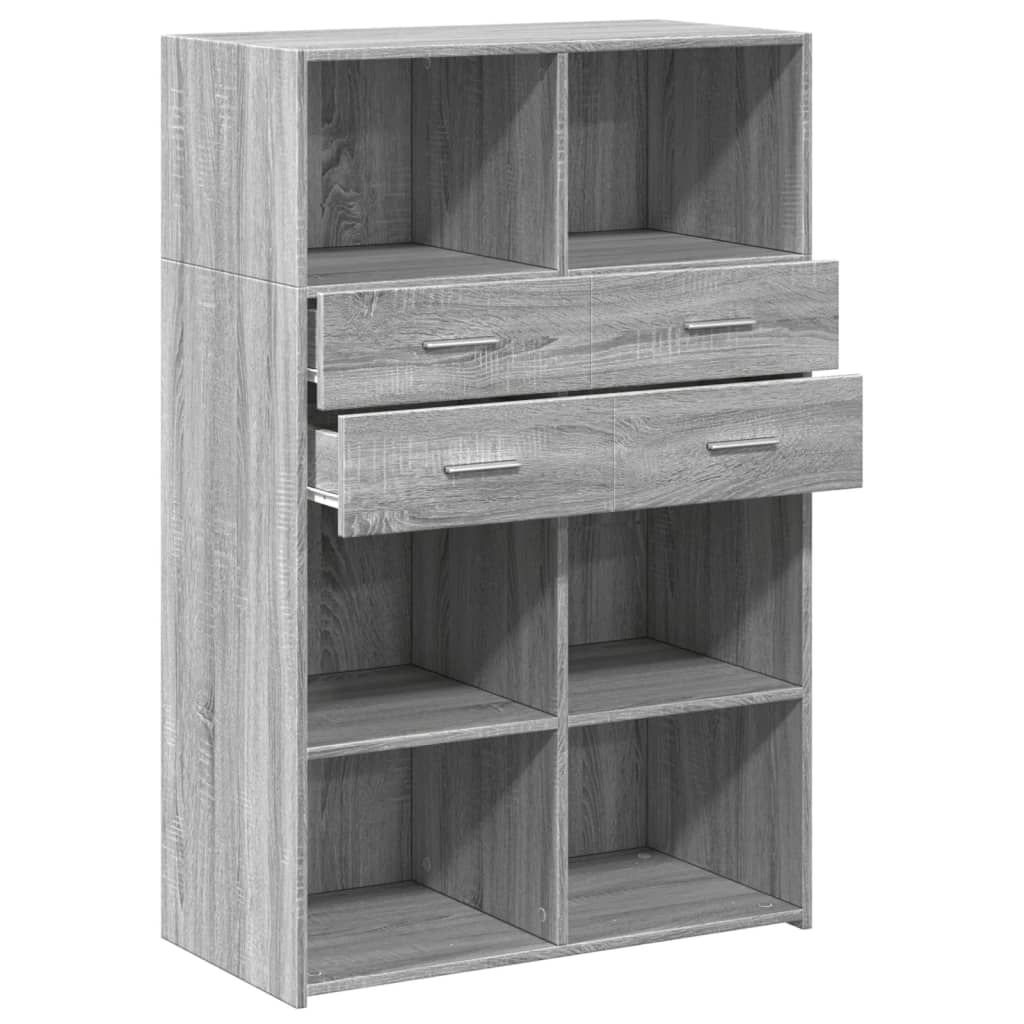 vidaXL Highboard Grey Sonoma 80x42.5x124 cm Engineered Wood