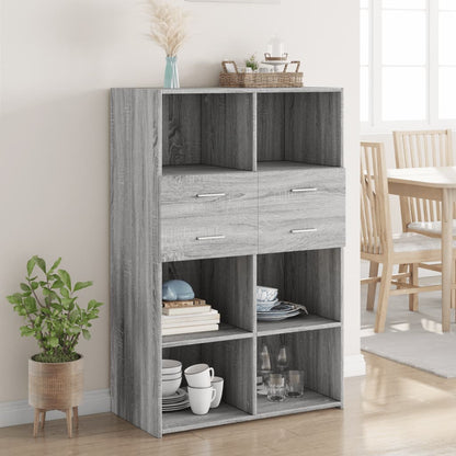 vidaXL Highboard Grey Sonoma 80x42,5x124 cm Engineered Wood