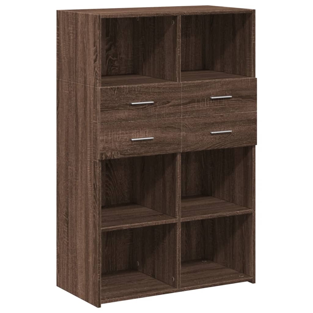 vidaXL Highboard Brown Oak 80x42,5x124 cm Engineered Wood