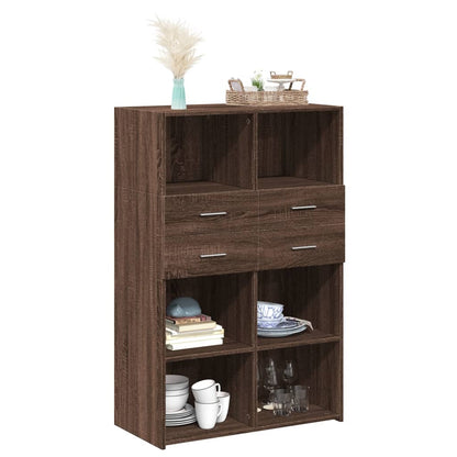 vidaXL Highboard Brown Oak 80x42,5x124 cm Engineered Wood