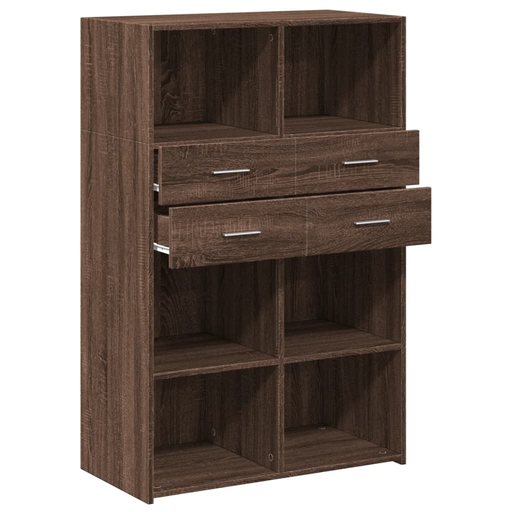 vidaXL Highboard Brown Oak 80x42,5x124 cm Engineered Wood