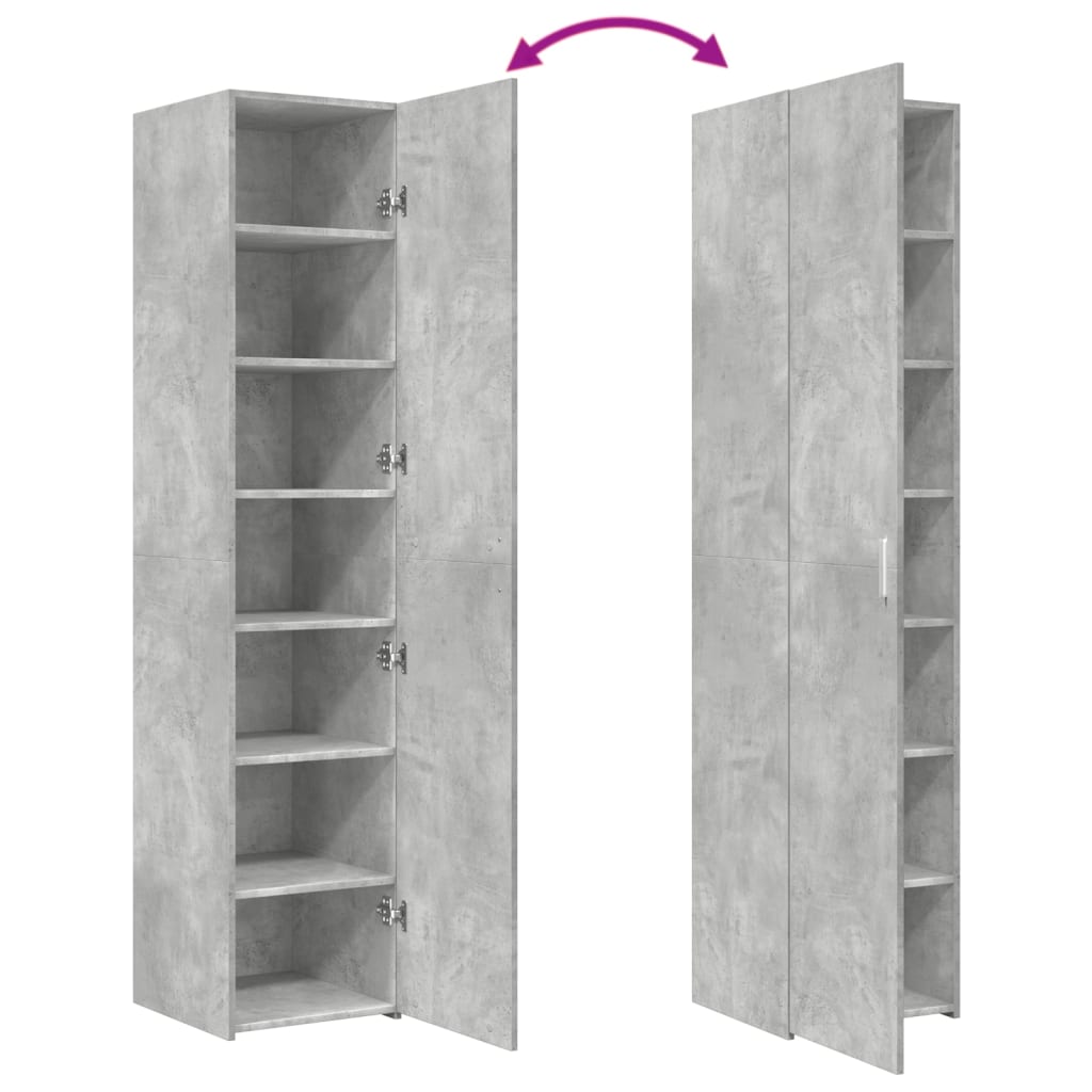 vidaXL Highboard Concrete Grey 40x42.5x185 cm Engineered Wood