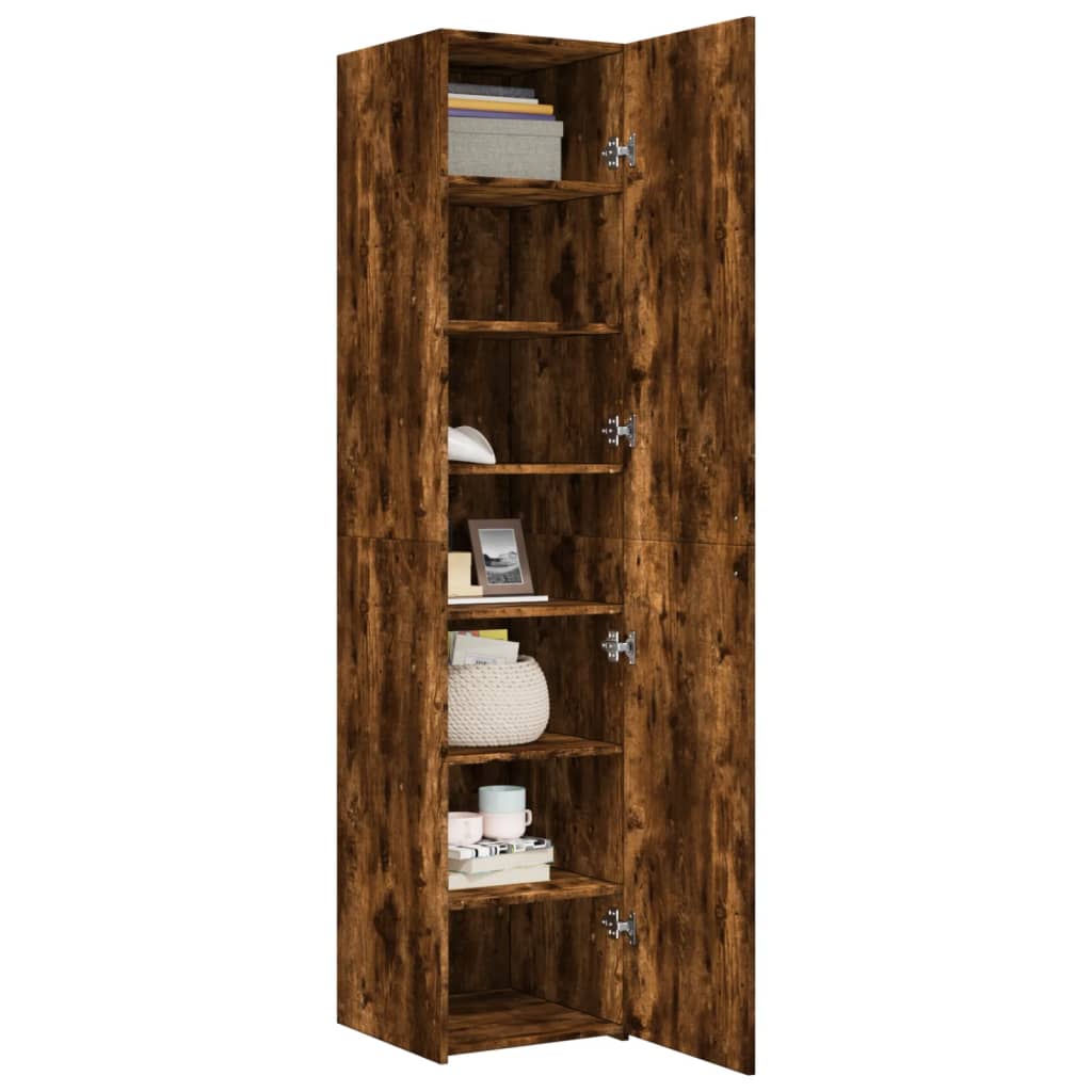 vidaXL Highboard Smoked Oak 40x42.5x185 cm Engineered Wood