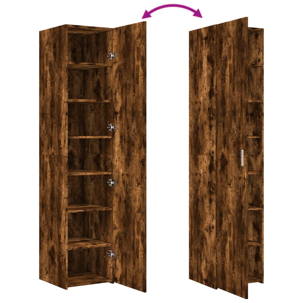 vidaXL Highboard Smoked Oak 40x42.5x185 cm Engineered Wood