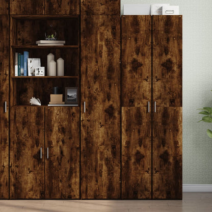 vidaXL Highboard Smoked Oak 40x42.5x185 cm Engineered Wood