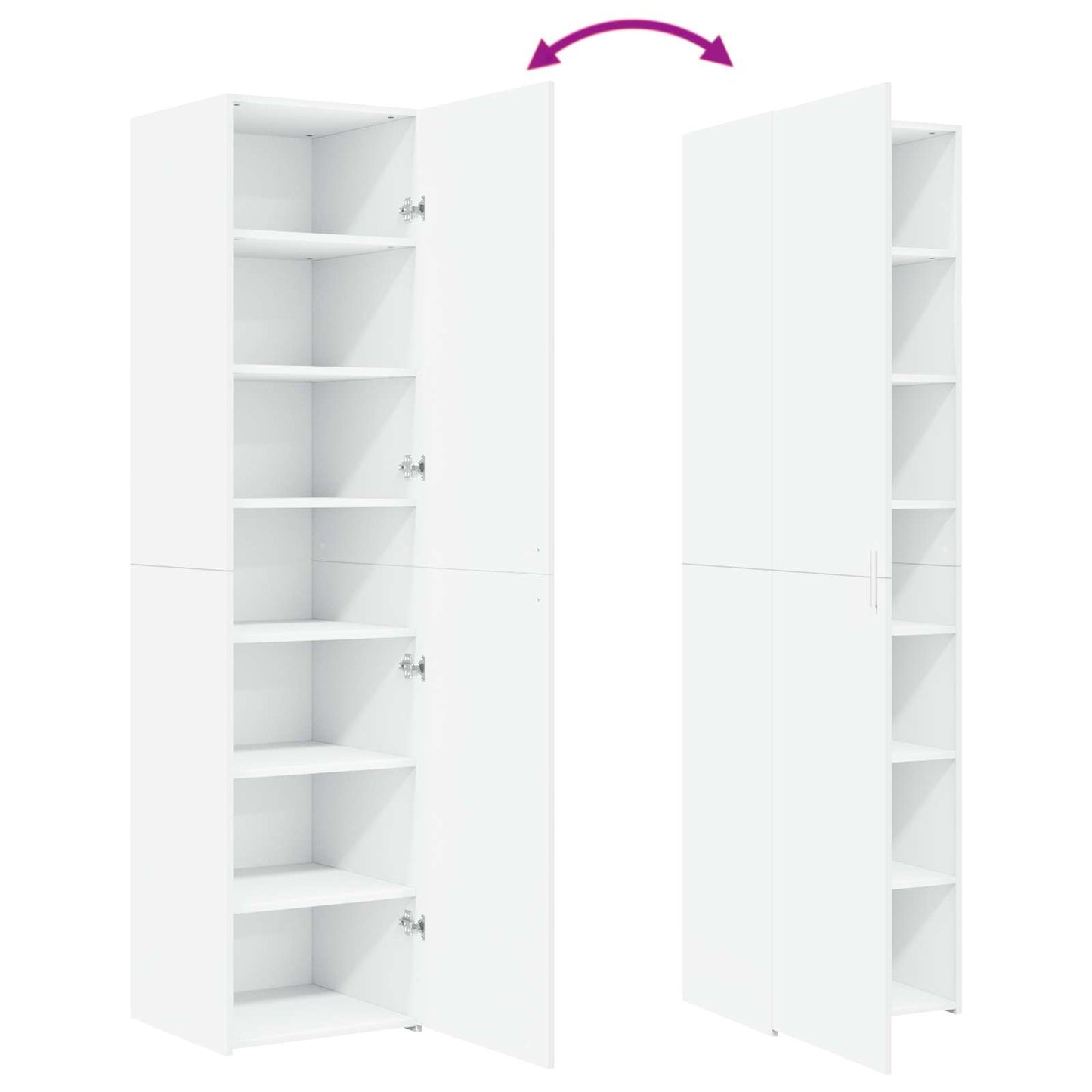 vidaXL Highboard White 45x42,5x185 cm Engineered Wood