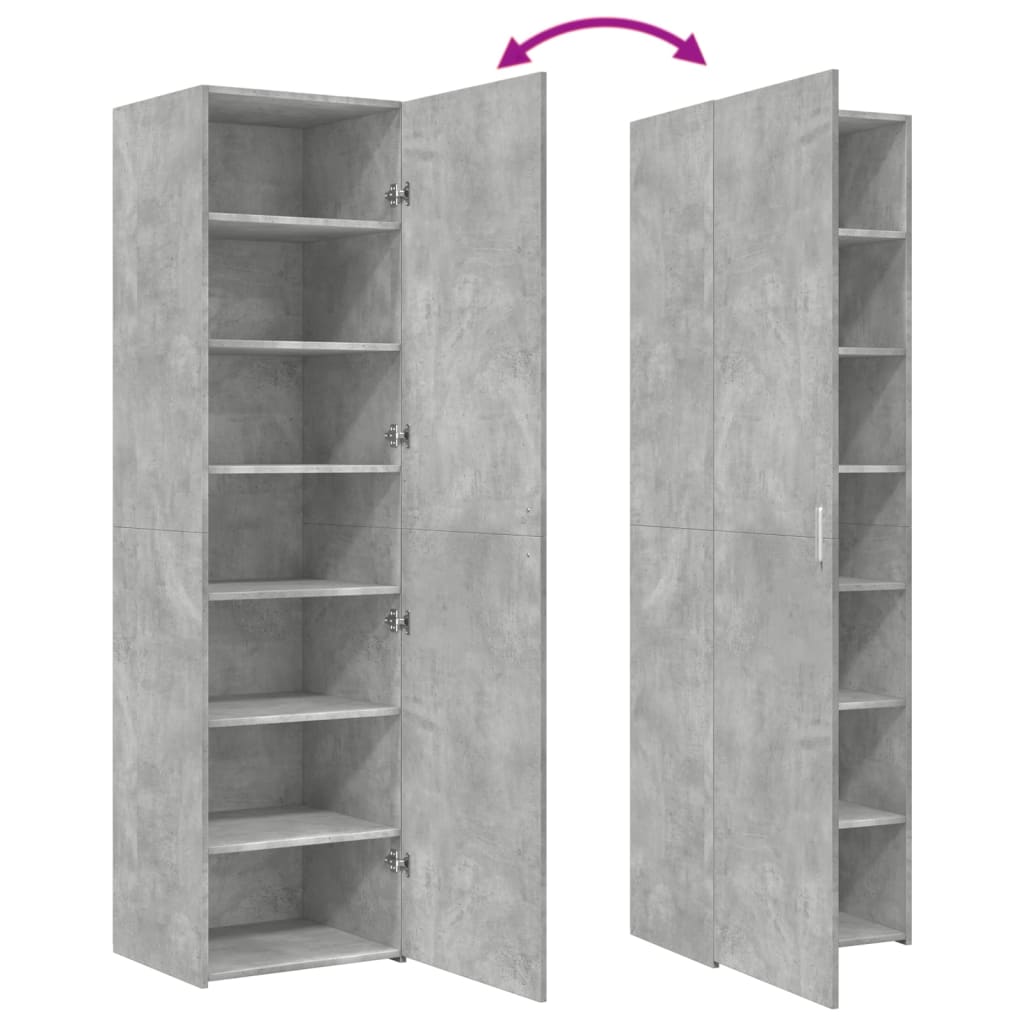 vidaXL Highboard Concrete Grey 50x42,5x185 cm Engineered Wood
